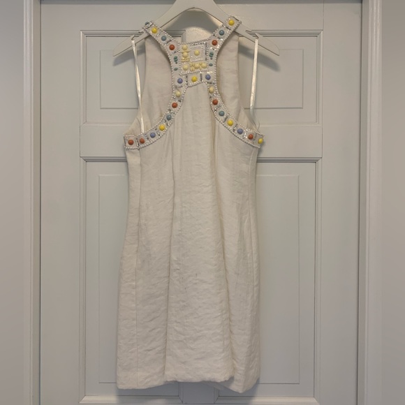 BCBG Beaded Linen Dress. Size 4 - Picture 5 of 13